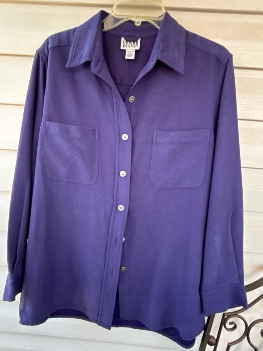 Chico's Purple Button-Front Shirt